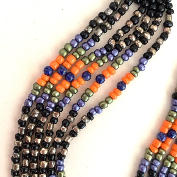 Beaded multi strand tribal necklace - Picture 3 of 4